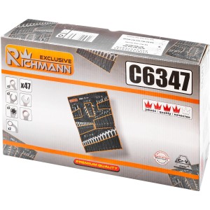 Richmann Zestaw 47 Kluczy Płasko-Oczkowych Giętych Do Przewodów Hamulcowych i Paliwowych oraz Pomp C6347
