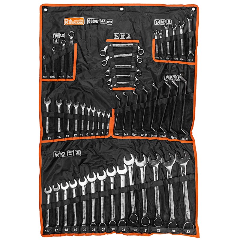 Richmann Zestaw 47 Kluczy Płasko-Oczkowych Giętych Do Przewodów Hamulcowych i Paliwowych oraz Pomp