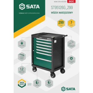 Sata Wózek Narzędziowy Warsztatowy 7 Szuflad ST95126G 299 Narzędzi