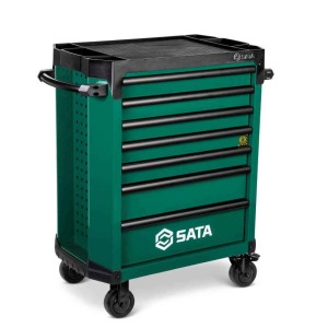 SATA Wózek narzędziowy PRO 7 szuflad, zielony ST95113G + 247 sztuk