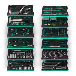 SATA Wózek narzędziowy PRO 7 szuflad, zielony ST95113G + 247 sztuk