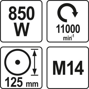 YATO SZLIFIERKA KĄTOWA 125MM 850W