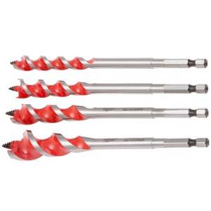 MILWAUKEE WIERTŁO KRĘTE SPEED FEED HEX 1/4" DO DREWNA ZESTAW 4 SZT