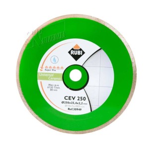 RUBI TARCZA DIAMENTOWA CEV 250 SUPER PRO DO CIĘCIA GLAZURY GRESU NA MOKRO 250X25,4 MM